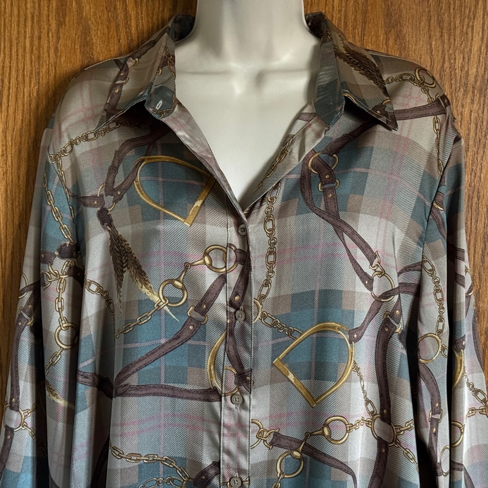 Lauren Ralph Lauren Plaid Midi Dress - Blue and Brown - Picture 3 of 16